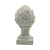 Benzara Cement Artichoke Statue with Square Base, Antique White