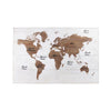 Benzara World Map Printed Rectangular Walldecor, White and Brown