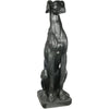 Benzara Fiberstone Sitting Dog Figurine with Block Base, Distressed Black