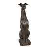 Benzara Fiberstone Sitting Dog Figurine with Collar, Distressed Brown