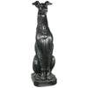 Benzara Fiberstone Sitting Dog Figurine with Collar, Distressed Black