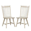 Benzara Spindle Back Wooden Side Chairs, Set of 2, Antique White