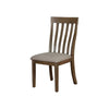 Benzara Contoured Slat Back Wood Side Chair, Set of 2, Taupe and Brown