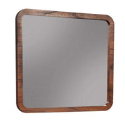 Benzara Two Tone Rectangular Wooden Frame Mirror, Brown