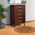 Benzara 47 Inch Wooden Chest with 5 Drawers, Brown