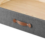 Benzara Fabric Upholstered Bed Storage Drawer with Casters, Gray