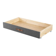 Benzara Fabric Upholstered Bed Storage Drawer with Casters, Gray