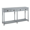 Benzara 58 Inches 4 Drawer Wooden Console Table with Cup Pulls, Gray