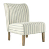Benzara Stripe Print Fabric Padded Accent Chair, Cream and Blue