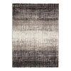 Benzara 84 x 60 Inches Abstract Grid Design Polypropylene Rug, Gray and Black