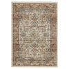 Benzara 84 x 63 Inches Polypropylene Rug with Medallion Print, Brown and Beige