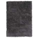 Benzara 84 x 60 Inches Polypropylene Rug with Shaggy Texture, Gray