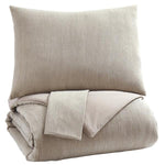 Benzara 3 Piece Diamond Quilted Cotton King Coverlet Set, Beige