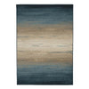 Benzara 90 x 61 Inches Polypropylene Rug with Stripe Design, Blue and Beige