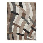 Benzara 79 x 60 Inches Overlapping Wave Design Polypropylene Rug, Multicolor
