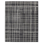 Benzara 84 x 60 Inches Polypropylene Rug with Abstract Lines, White and Black