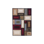Benzara 87 x 60 Inches Olefin Rug with Geometric Design, Multicolor