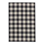 Benzara 90 x 63 Inches Checkerboard Pattern Polypropylene Rug, Cream and Black
