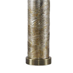 Benzara Textured Glass Table Lamp with Fabric Shade, Off White and Gold