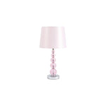 Benzara Hardback Shade Table Lamp with Crystal Accents, Pink