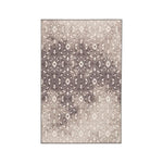 Benzara 81 x 52 Inches Nylon Rug with Ikat Pattern, Gray and White