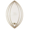 Benzara Caged Oval Metal Wall Sconce with Mirror Insert, Silver