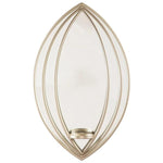 Benzara Caged Oval Metal Wall Sconce with Mirror Insert, Silver