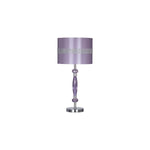 Benzara Acrylic and Metal Base Table Lamp with Fabric Shade, Purple