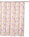 Benzara Sava 72 `` Fabric Shower Curtain with Floral Print, Pink