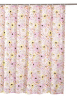 Benzara Sava 72 `` Fabric Shower Curtain with Floral Print, Pink