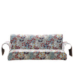 Benzara Isar Fabric Sofa Protector with Floral Pattern and Elastic Strap, Multicolor