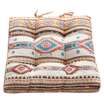 Benzara Tisa Traditional Ikat Pattern Fabric Chair Pad, Multicolor