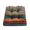 Benzara Prut Fabric Tufted Chair Pad with Diamond and Floral Pattern, Multicolor