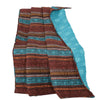 Benzara Oka Fabric Throw Blanket with Striped Pattern, Brown and Orange