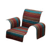 Benzara Oka Fabric Armchair Protector with Striped Pattern, Orange and Brown
