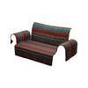 Benzara Oka Fabric Loveseat Protector with Striped Pattern, Brown and Orange