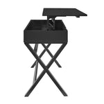 Benzara 30 Inch Lift Top Wooden Desk with X Base, Black