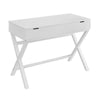 Benzara 30 Inch Lift Top Wooden Desk with X Base, White
