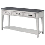 Benzara 55 Inch 3 Drawer Console Table with Bottom Shelf, White and Gray
