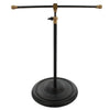 Benzara 10 Inches Metal Telescopic Necklace Stand, Black and Brass