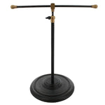 Benzara 10 Inches Metal Telescopic Necklace Stand, Black and Brass