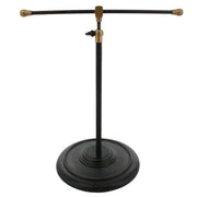 Benzara 10 Inches Metal Telescopic Necklace Stand, Black and Brass