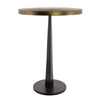 Benzara 20.5 Inches Round Metal Side Table, Brass and Black