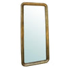 Benzara 58 Inches Metal Encased Wall Mirror, Brass
