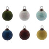 Benzara Ball Frosted Glass Ornament with Holding Loop, Assortment of 6, Multicolor