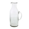Benzara Flask Design Recycled Glass Carafe with Curved Handle, Clear