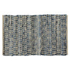 Benzara 25 x 40 Ogee Pattern Reversible Cotton Rug, Beige and Blue
