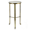 Benzara 24 Inch Round Marble Top Metal Frame Side Table, Antique Brass
