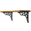 Benzara 18 Inch Scrolled Bracket Floating Wall Shelf, Brown and Black