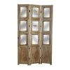 Benzara 53 Inch 3 Panel Photo Frame Room Divider, Brown
